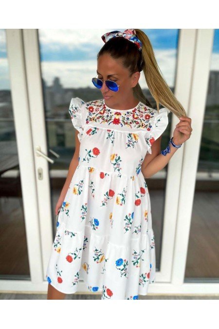 Beyaz Elbise Poplin Kumaş Beyaz Elbise Poplin Kumaş