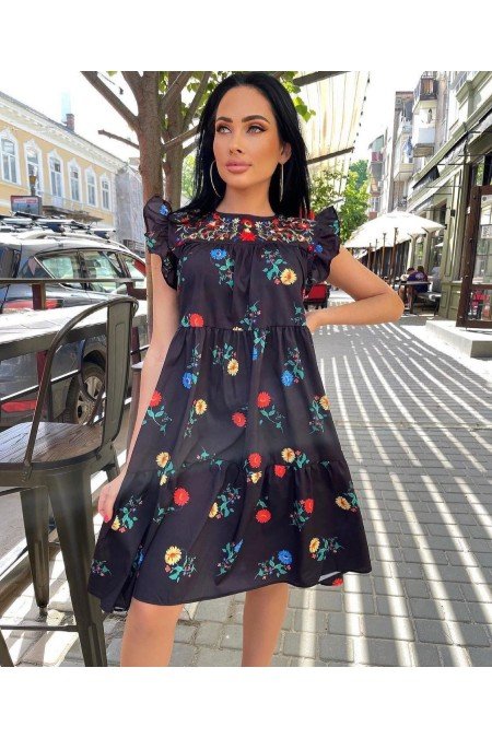 Siyah Elbise Poplin Kumaş