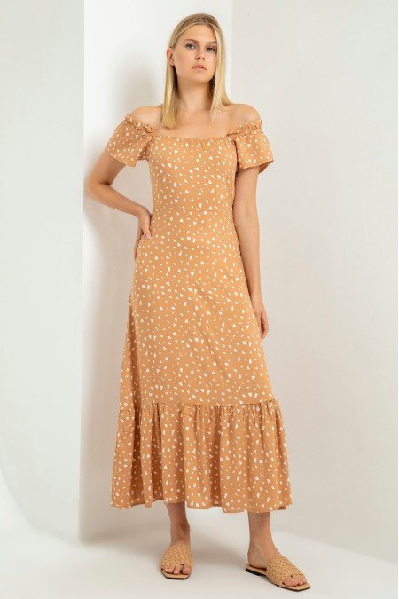 Desenli Elbise Viscon Kumaş Desenli Elbise Viscon Kumaş