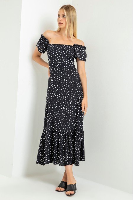 Desenli Elbise Viscon Kumaş Desenli Elbise Viscon Kumaş