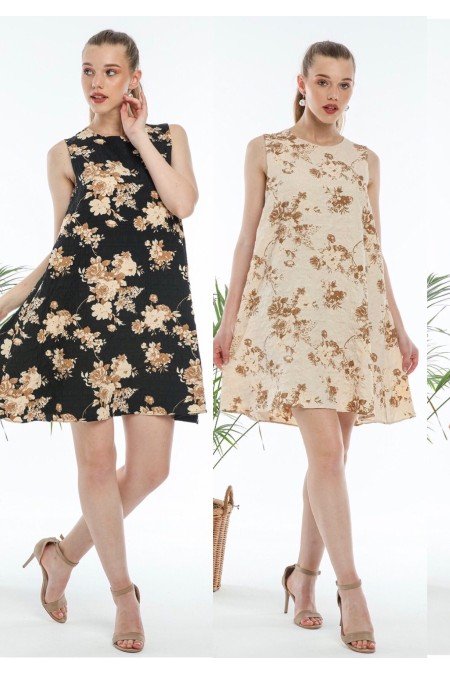 Siyah Desenli Elbise