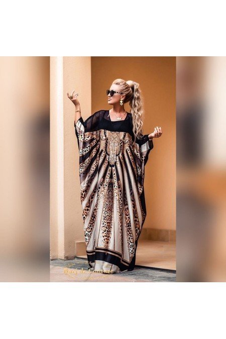 Desenli Elbise Jennyfer Krep Kumaş