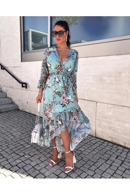 Desenli Elbise Jennyfer Krep Kumaş