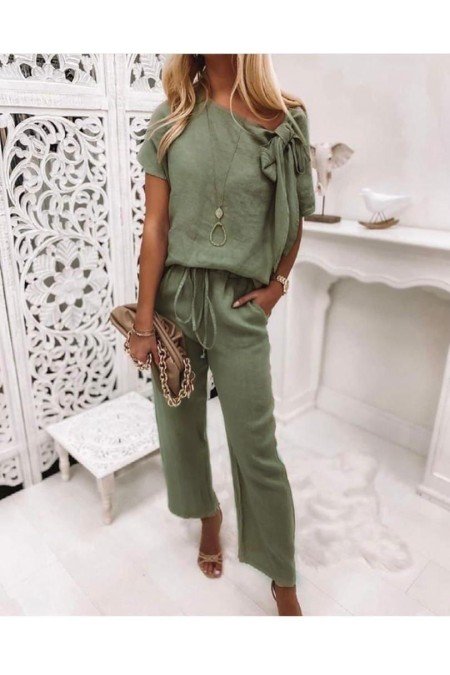 Haki Takım Keten Kumaş