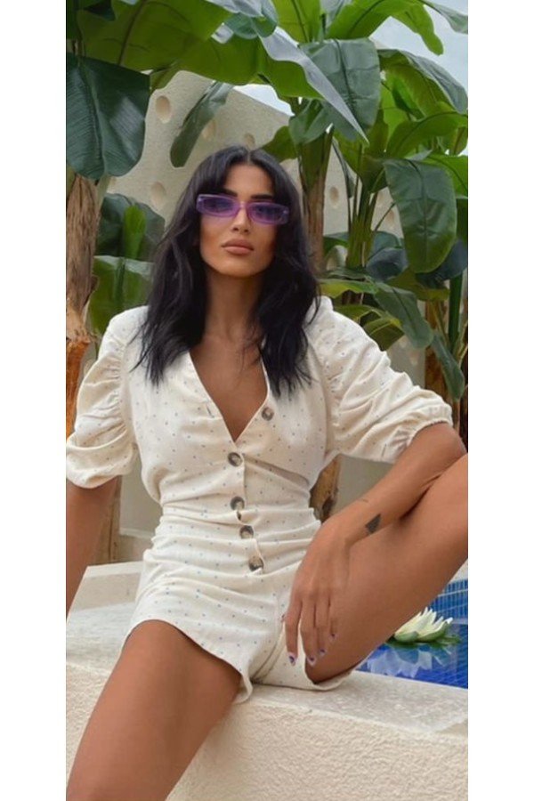 Ekru Tulum Şort Ekru Tulum Şort