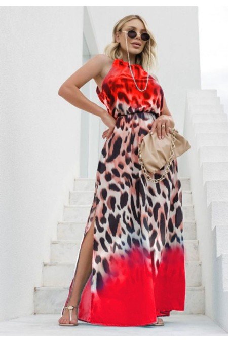 Leopar Elbise Jessica Kumaş