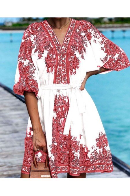 Desenli Elbise Jessica Kumaş