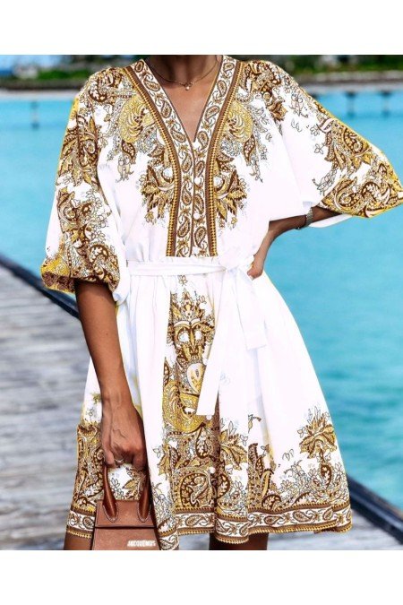 Desenli Elbise Jessica Kumaş