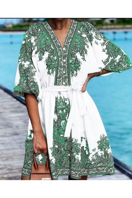 Desenli Elbise Jessica Kumaş