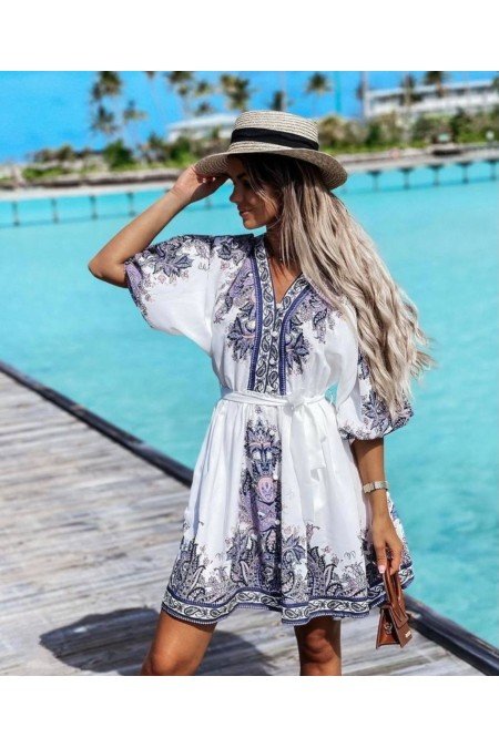 Desenli Elbise Jessica Kumaş