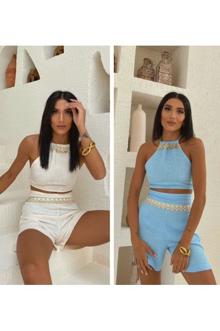 Mavi Takım Keten Kumaş Mavi Takım Keten Kumaş