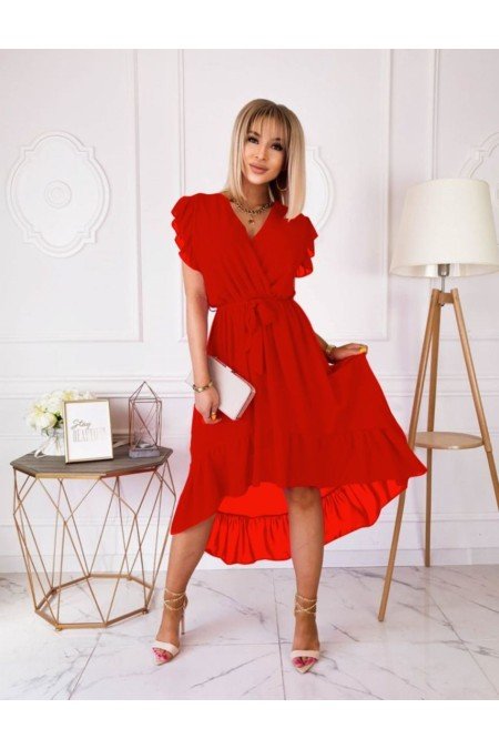 Kırmızı Elbise Şifon Kumaş