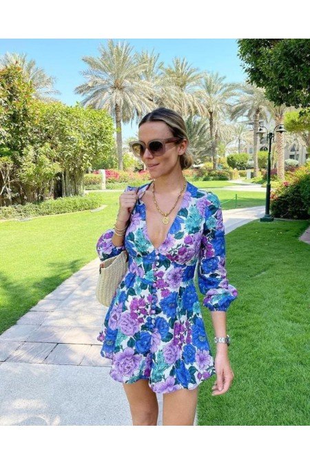 Desenli Elbise Atlas Kumaş