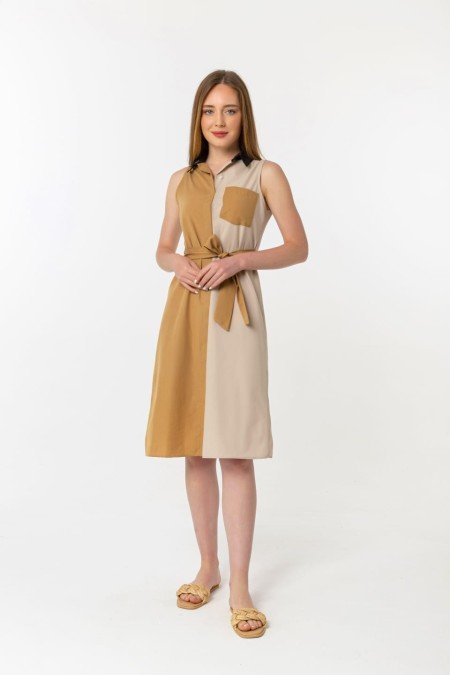 Desenli Elbise Poplin Kumaş Desenli Elbise Poplin Kumaş