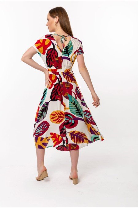 Desenli Elbise Viscon Kumaş