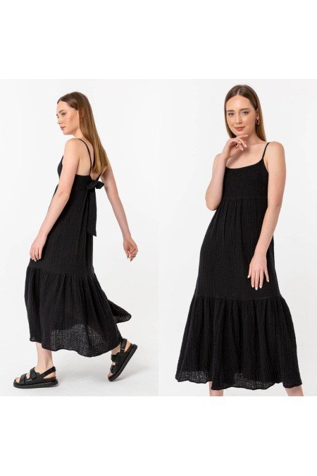 Siyah Elbise Pamuklu