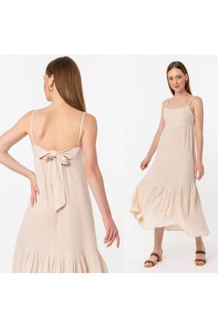 Krem Elbise Pamuklu Krem Elbise Pamuklu