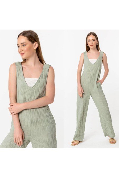 Su Yeşil Tulum Pamuklu