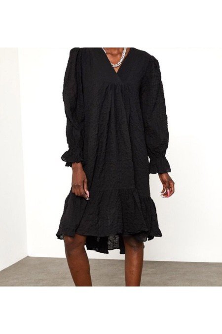 Siyah Elbise Vual Kumaş