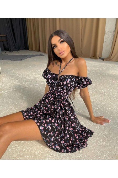 Desenli Elbise Crep Kumaş Desenli Elbise Crep Kumaş