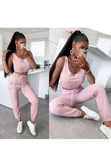 Pembe Eşofman Takım Pamuklu