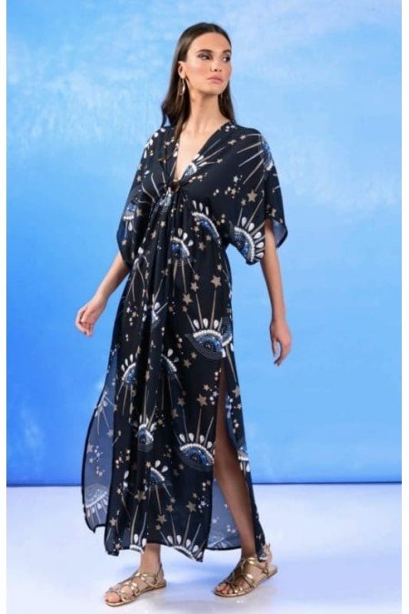 Siyah Desenli Elbise