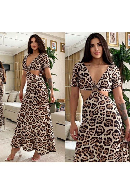 Leopar Elbise Lycra Leopar Elbise Lycra
