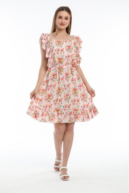 Desenli Elbise Viscon Kumaş Desenli Elbise Viscon Kumaş