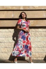 Desenli Elbise Poplin Kumaş Desenli Elbise Poplin Kumaş