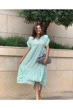 Yeşil Elbise Poplin Kumaş Yeşil Elbise Poplin Kumaş