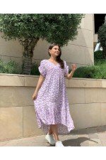 Mor Elbise Poplin Kumaş Mor Elbise Poplin Kumaş