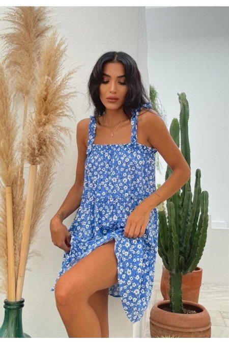 Mavi Elbise Viscon Kumaş Mavi Elbise Viscon Kumaş