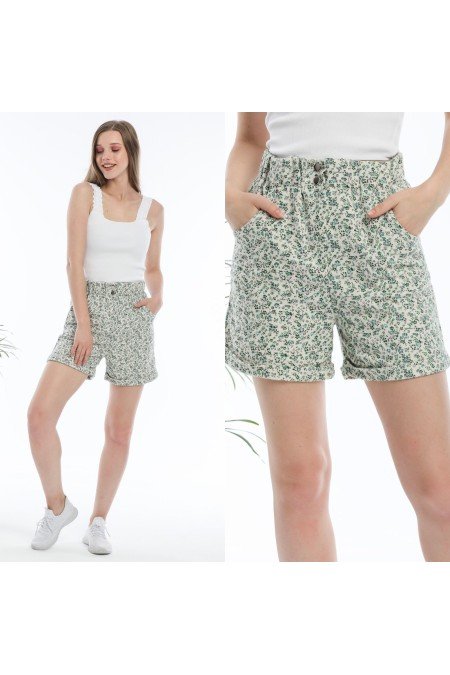 Yeşil Şort Gabardin