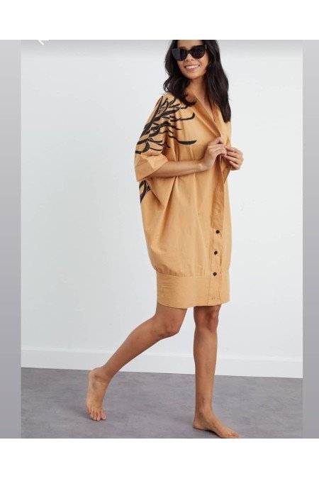Hardal Elbise Gömlek Elbise Hardal Elbise Gömlek Elbise