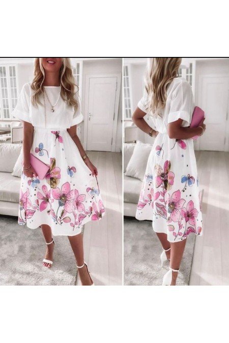 Beyaz Elbise Jessica Kumaş Beyaz Elbise Jessica Kumaş