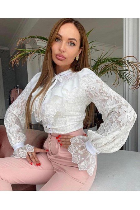 Beyaz Gömlek Dantelli