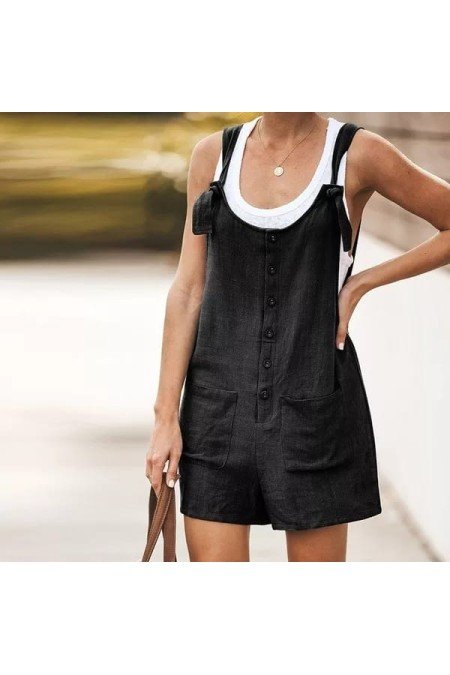 Siyah Tulum Keten Kumaş