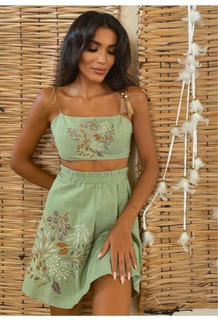 Yeşil Takım Keten Kumaş Yeşil Takım Keten Kumaş