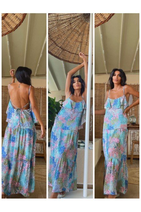 Desenli Elbise Saten Kumaş Desenli Elbise Saten Kumaş