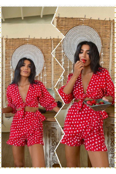 Kırmızı Takım Poplin Kumaş