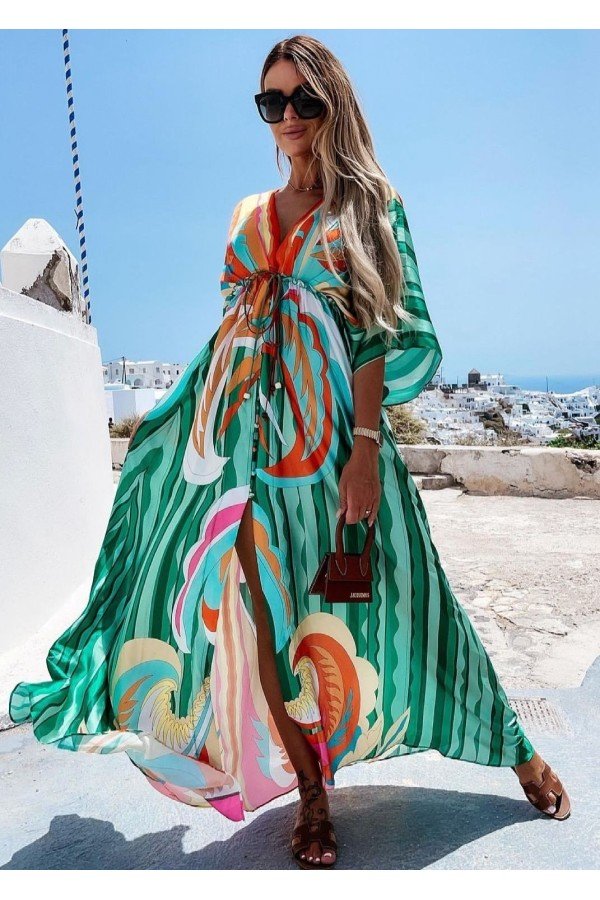 Desenli Elbise Kimono Desenli Elbise Kimono