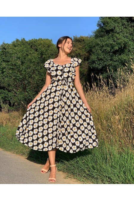 Desenli Elbise Viscon Kumaş Desenli Elbise Viscon Kumaş