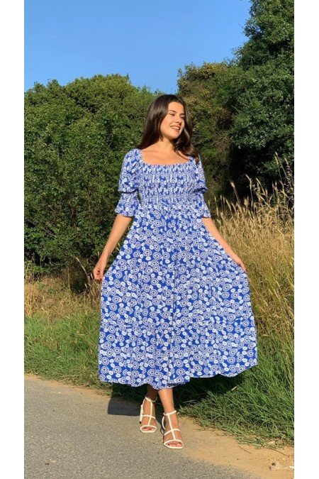 Desenli Elbise Viscon Kumaş Desenli Elbise Viscon Kumaş