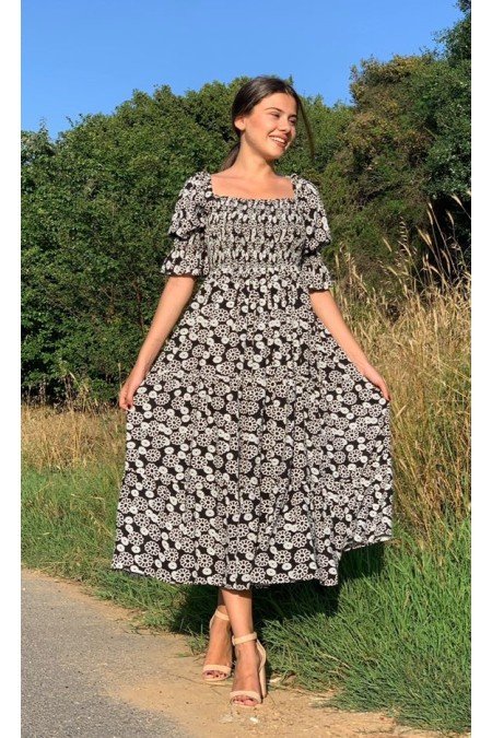 Desenli Elbise Viscon Kumaş Desenli Elbise Viscon Kumaş