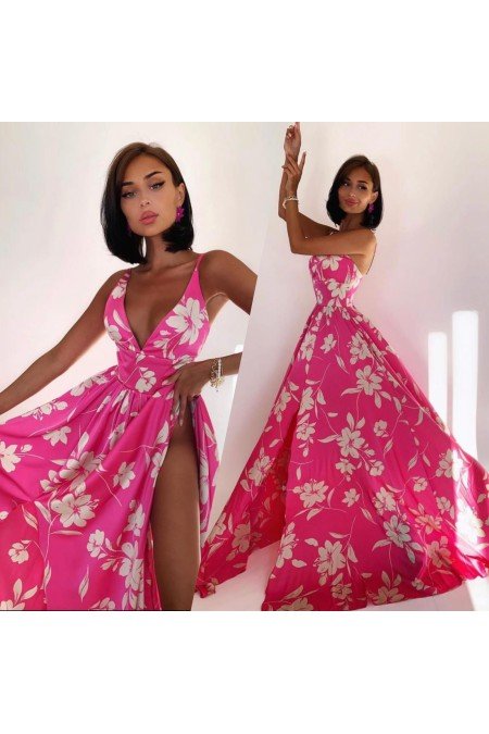 Desenli Elbise Crep Kumaş Desenli Elbise Crep Kumaş