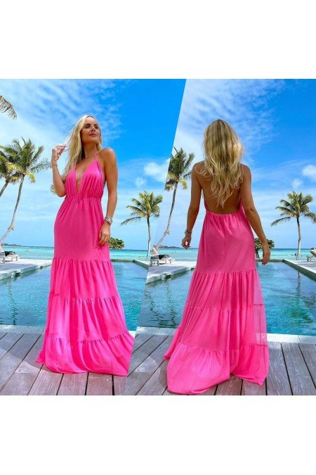 Pembe Elbise Şifon Kumaş Pembe Elbise Şifon Kumaş