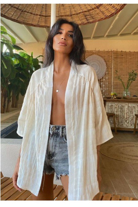 Beyaz Bluz Kimono