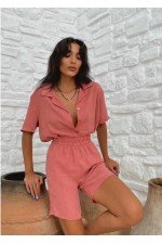 Pembe Takım Keten Kumaş Pembe Takım Keten Kumaş