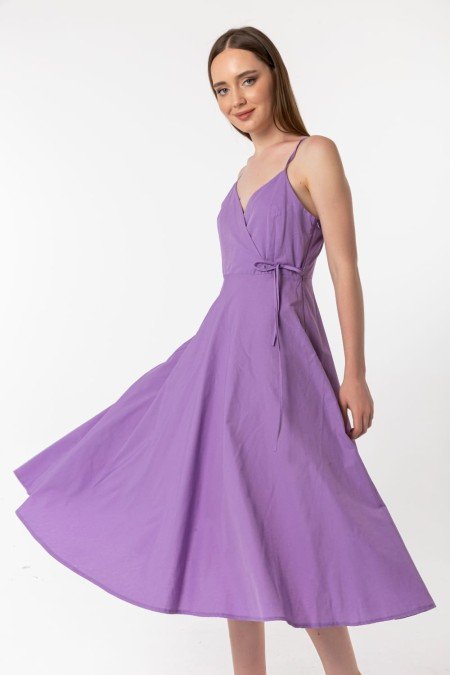 Lila Elbise Poplin Kumaş Lila Elbise Poplin Kumaş