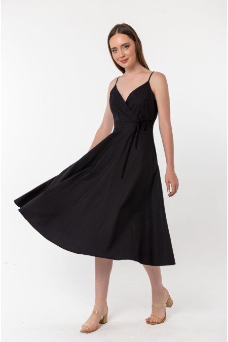 Siyah Elbise Poplin Kumaş Siyah Elbise Poplin Kumaş